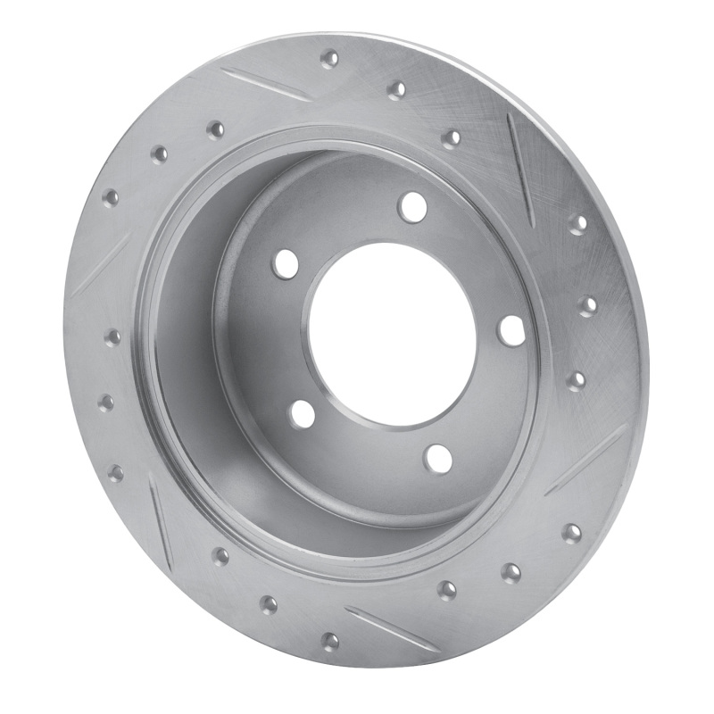 Chrysler 200 Brake Rotor (1) - Rear Left - R1 Concepts - Drilled & Slotted - Silver - `07-`17